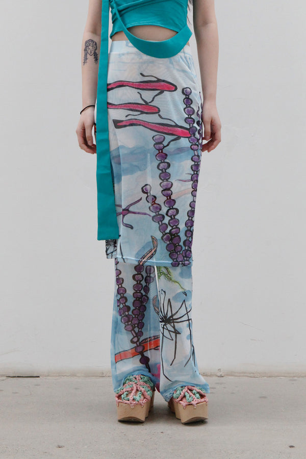 CONSTANÇA ENTRUDO Ocean Miracle Print Mesh Skirt SS23_SKI06